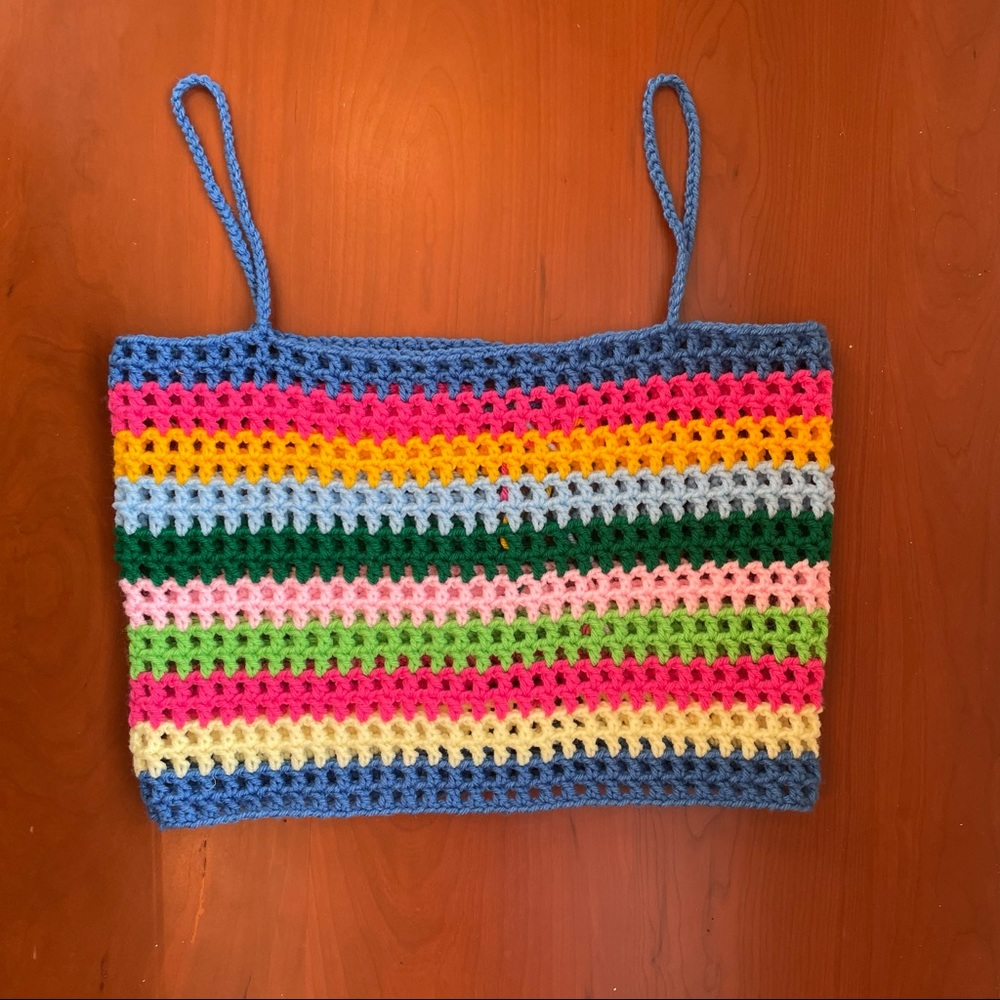 Multicolored handmade crochet top